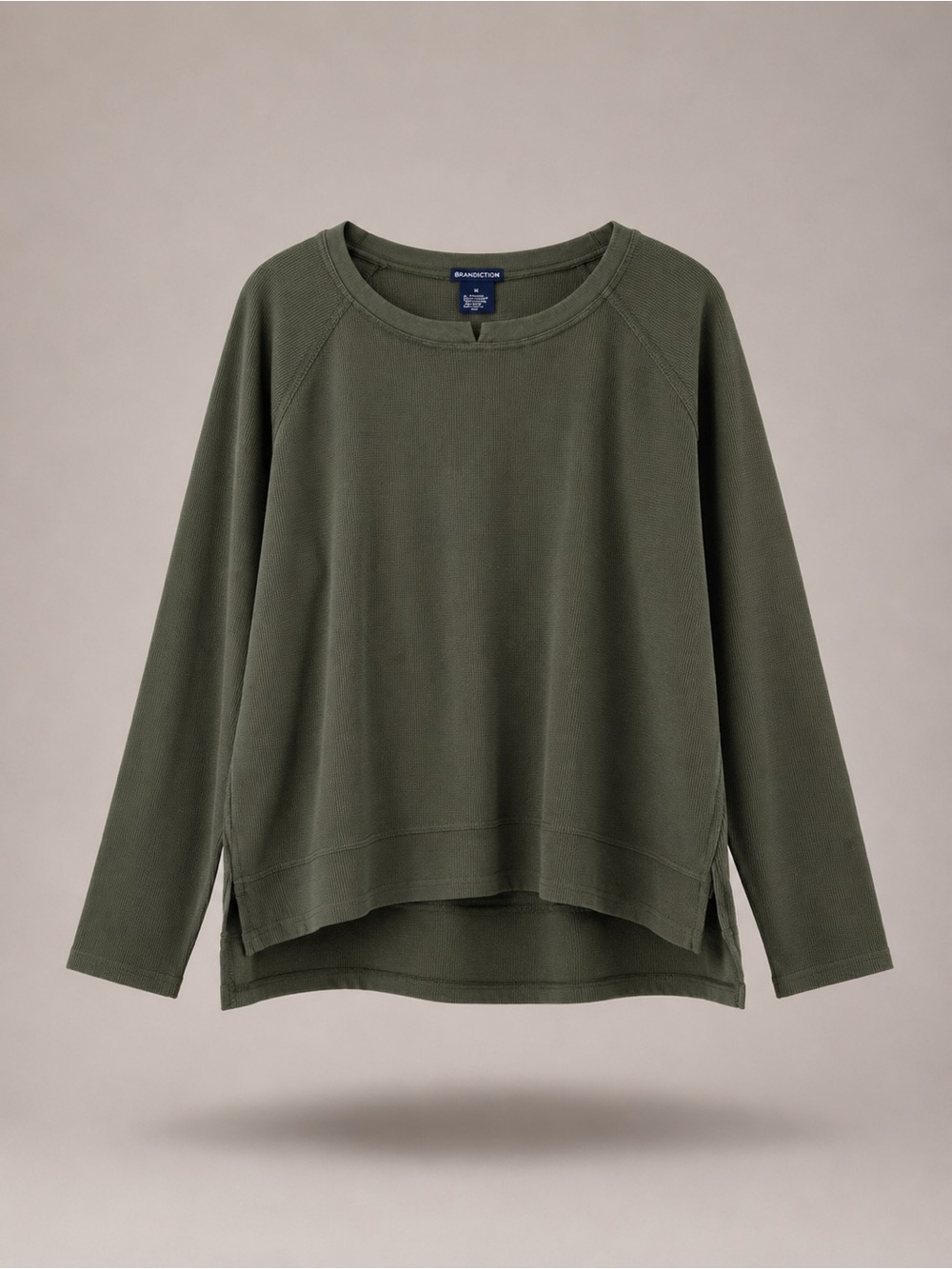 Architect Olive Green Ribbed Long Sleeve Tee